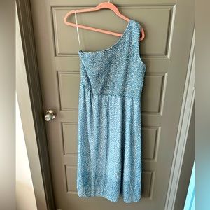 Blue chiffon midi dress